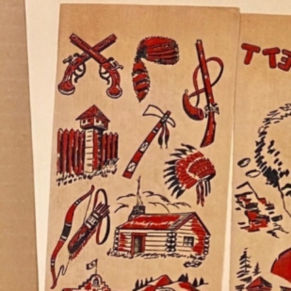 DAVY CROCKETT Vintage Iron On Decal Authentic 1950’s Iron On Transfers Vintage - Picture 6 of 11
